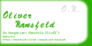 oliver mansfeld business card